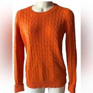 GAP orange cable knit sweater medium M EUC